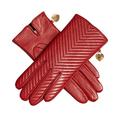 Dents Zara Women's Touchscreen Quilted Leather Gloves with Heart Pendant BERRY 8