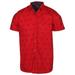 9 Crowns Men's All Over Print Button Up Slim Fit Casual Shirt (Large, Red/Shark)