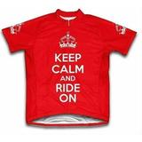 Keep Calm and Ride On Microfiber Short-Sleeved Ladies' Cycling Jersey, Assorted Sizes