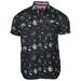 9 Crowns Men's All Over Print Button Up Slim Fit Casual Shirt (X-Large, Black/Palms)