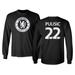 Chelsea New Soccer Shirt Cristian Pulisic #22 Men's Long Sleeve T-Shirt (Black, XXXX-Large)