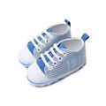 Infant Toddler Baby Casual Shoes Cotton Stripe Soft Sole Non-Slip Sneaker Prewalker Blue 5M