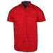 9 Crowns Men's All Over Print Button Up Slim Fit Casual Shirt (XX-Large, Red/Shark)