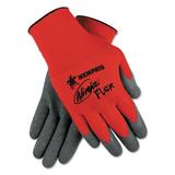 MCR Safety Ninja Flex Latex-Coated Palm Gloves N9680M, Medium, Red/Gray, 1 Dozen -CRWN9680M