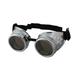 C.F.GOGGLE Vintage Steampunk Metal Welding Goggles Retro Gothic Halloween Cosplay Round Black Glass Lens
