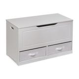 Up and Down Toy and Storage Box and Bench with Two Baskets In White - Badger Basket 13642