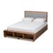 Baxton Studio Cosma Modern Transitional Ash Walnut Brown Finished Wood 4-Drawer Queen Size Platform Storage Bed - Wholesale Interiors Cosma-Light Grey/Ash Walnut-Queen