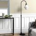 Sara Blackened Bronze Floor Lamp with White Milk Glass Shade - Hudson & Canal FL0500