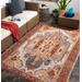 Sarnia 5'3" x 7' Updated Traditional Aqua/Cream/Dark Blue/Dusty Coral/Gray/Medium Gray/Oatmeal/Orange/Red/Saffron/Navy/Mustard Outdoor Area Rug - Hauteloom