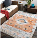 Etobicoke 6'7" x 9' Updated Traditional Cream/Denim/Light Beige/Medium Gray/Navy/Rust/Tan/Brick Red/Rust Outdoor Area Rug - Hauteloom