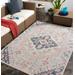 Papineauville 5'3" x 7' Updated Traditional Aqua/Cream/Dark Blue/Gray/Light Gray/Oatmeal/Red/Saffron/Navy/Mustard Outdoor Area Rug - Hauteloom