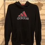 Adidas Shirts & Tops | Girls Adidas Black Faded Hooded Sweatshirt L-14 | Color: Black/Pink | Size: 14g