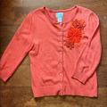 Anthropologie Sweaters | Coral/Orange Anthropologie Floral Sweater | Color: Orange/Pink | Size: L