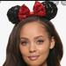 Disney Accessories | Disney Parks Original Minnie Ear Headband | Color: Black/Red | Size: Osbb