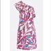 J. Crew Dresses | Jcrew One Shoulder Tropical Floral Dress Small Nwt | Color: Blue/Pink | Size: S