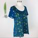 Lularoe Tops | Lularoe Floral Polka Dot Long Back Top Size (S) | Color: Blue/White | Size: S