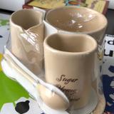 Disney Dining | Disney Coffee Hot Chocolate Mug, Cream &Sugar Set | Color: Cream | Size: Os