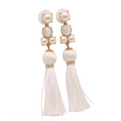 Kate Spade Jewelry | Kate Spade Swing Of Things Tassel Earrings | Color: White | Size: Os