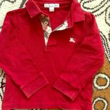 Burberry Shirts & Tops | Burberry Long Sleeve Toddler Polo Shirt Size 3t | Color: Red/Tan | Size: 3tb