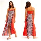 Free People Dresses | Free People Morning Song Printed Maxi Slip | Color: Red | Size: Various