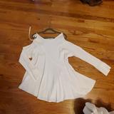 Free People Dresses | Free People White Cold Shoulder Top/Dress Sz Xs | Color: White | Size: Xs