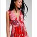 Free People Dresses | Free People Red Floral Sleeveless Fit Flare Dress. | Color: Red | Size: M