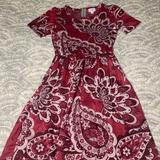 Lularoe Dresses | Lularoe Amelia Red Paisley Dress | Color: Red | Size: Xs