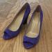 J. Crew Shoes | J Crew Peep Toe Wedge Heel | Color: Blue/Purple | Size: 8.5
