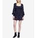 Free People Dresses | Free People Two Faces Printed Mini Dress Black L | Color: Black | Size: L