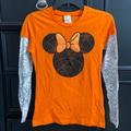 Disney Tops | Disney Halloween Minnie Mouse Shirt | Color: Black/Orange | Size: Mj