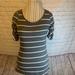 Anthropologie Tops | Anthropologie Deletta Gray Striped T-Shirt, S | Color: Cream/Gray | Size: S