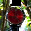 Disney Accessories | A Vintage Mickey Face On A Red Dial Watch | Color: Black/Red | Size: Os