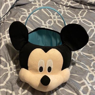 Disney Other | Disney- Mickey Plush Basket | Color: Black/Blue | Size: One Size