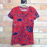 Lilly Pulitzer Tops | Lilly Pulitzer Lexie Crew Printed Tomato | Color: Blue/Red | Size: Xs