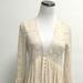 Free People Dresses | Free People Lace Cream Cotton Gauze Tunic Sheer Button Top Cover Up Dress S | Color: Cream | Size: S