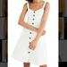 Madewell Dresses | Madewell Linen Button Front Tank Dress - White | Color: White | Size: 14
