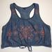 American Eagle Outfitters Tops | American Eagle Blue Embroidered Halter Top L | Color: Blue | Size: L