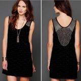 Free People Dresses | Free People Beaded Velvet Eyelet Dress | Color: Black/Silver | Size: 0