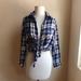 Brandy Melville Tops | Brandy Melville Blue Plaid Button Down Shirt | Color: Blue/White | Size: S