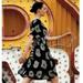 Anthropologie Dresses | Euc Anthropologie - Ufo Silk Dress By Maple S/M | Color: Black/Cream | Size: S