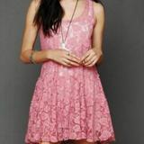 Free People Dresses | Free People Fp One Emily Floral Lace Slip Dress | Color: Pink | Size: S