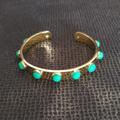 Kate Spade Jewelry | Kate Spade Tag Along Cuff In Jade Green | Color: Gold/Green | Size: Slightly Adjustable