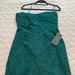 J. Crew Dresses | J Crew Kelsey Leavers Lace Jade Strapless Dress | Color: Blue/Green | Size: 14