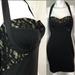 Victoria's Secret Dresses | Moda International Lace Halter Stretch Dress | Color: Black/Tan | Size: M