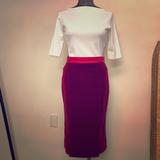 Louis Vuitton Skirts | Louis Vuitton Velvet High-Rise Pencil Skirt | Color: Red | Size: 8
