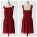 Anthropologie Dresses | Anthropologie, Burlapp Deep Red Silk Dress | Color: Red | Size: 6