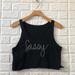 Brandy Melville Tops | Brandy Melville Sassy Crop Tank Top | Color: Black/Cream | Size: One Size