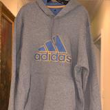 Adidas Tops | Gray Adidas Sweatshirt With Blue And Gold Logo | Color: Blue/Gray | Size: Xl