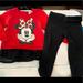 Disney Matching Sets | Disney Minnie Mouse Outfit | Color: Black/Red | Size: 12mb