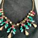 J. Crew Jewelry | J.Crew Black Gold Pink Green Statement Necklace | Color: Black/Gold | Size: Os